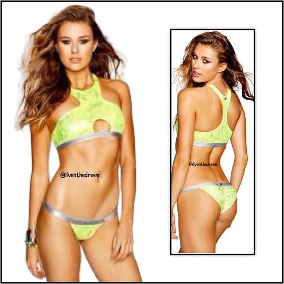 Beach Bunny 2015 Yellow Neon Galaxy Halter Top
L & Skimpy Bottoms M $249 - Picture 1 of 16